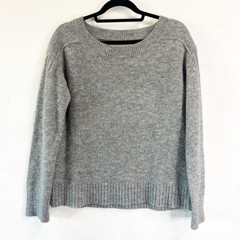 A.L.C. Women Gray Merino Wool Pullover Sweater Back Cut Out Size XS X-Small